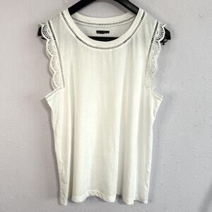 NWOT Lilly Pulitzer Women Ivory Ari Eyelet Ruffle Sleeve Top Size L